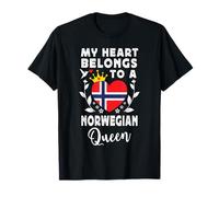 Norwegian Queen Norwegian Wife Girlfriend Norway Flag T-Shirt