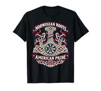 Norwegian Roots Marteau de Thor Vegvisir Norvège T-Shirt