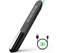 Norwii N76 Pointeur de présentation Clicker for Powerpoint Remote, Télécommande de présentation du présentateur sans Fil 2,4 GHz avec hyperlien et contrôle du Volume (Noir-N76 GBK)