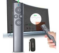 Norwii N95s Pointeur Laser PowerPoint, Présentateur TV pour Présentation | USB-A, Télécommande de Présentation avec Vert Laser, Pointeur Numérique/Physique, Portée 100m Remote Control, Batterie 300mAh