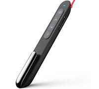 Norwii Télécommande de Présentation pour PowerPoint, Présentateur sans Fil avec Pointeur, Portée 100m pour Enseignants et Conférenciers, Compatible macOS (Rouge - AAA - USB-A)