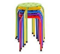 Norwood Commercial Furniture NOR-1101AC-SO - Tabourets empilables en plastique, hauteur 45 cm, largeur 30 cm, longueur 30 cm, couleurs assorties (lot de 5)