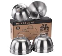 Norzn Brothers® Cloche Plancha, Lot de 6 - Couvercle Plancha Acier INOX 304, Cloche de Cuisson, Cloche Burger Barbecue, Cloche pour Smash Burger, Contact Alimentaire, Garantie 10 Ans