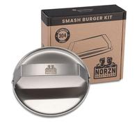 Norzn Brothers Presse à hamburger Smash - Presse à hamburger, steak et bacon, Patty Smasher, acier inoxydable 304, contact alimentaire sûr, 388 g, Ø15 cm, garantie 10 ans