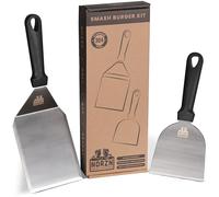 Norzn Brothers® Spatule Plancha - Spatule INOX Plancha, Spatule Smash Burger, Spatule Cuisine INOX, Spatule Barbecue BBQ, Grille, Teppanyaki Grill, Certifié Contact Alimentaire, Garantie 10 Ans