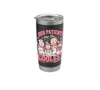 Nos patients sont les infirmières les plus cool des bonhommes de neige roses Gobelet isotherme en acier inoxydable double paroi