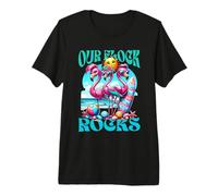 Nos rochers de Flamants Roses Assortis à la Famille pour Les Vacances d'été T-Shirt Haut de Gamme