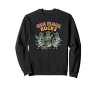 Nos rochers floqués, pigeons hip-hop, amusement de vacances en groupe d'oiseaux Sweatshirt