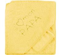 NOSBEBES® Sortie de bain brodé, peignoir, ensemble bebe Cape avec gant, 100% COTON idee cadeau naissance bébé Serviette à capuchon pour bébé, Serviette de Bain Bébé (JAUNE PAPA)