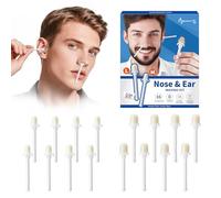 Nose and Ear Wax Kit pour hommes et femmes, 16 bâtons de cire préemballés avec 2 tailles prêtes à l'emploi pour épilation du nez et des oreilles, épilation sûre, rapide et sans douleur