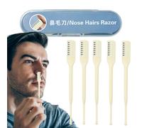 Nose Hair Cutting Tool - 5-Piece Nose Hair Cutter Manual Noses Hairs Trimmer | Grooming Tool For Home | Double-Sided Nasal Hairs Removal Tools With Ear Picker For College Dorm, Business Trip, Makeup