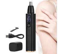 Nose Hair Trimmer, 4.96x0.83x0.83 Inches Face Cleaning Tool with Digital Display, Waterproof Nose and Ear Hair Clipper for Men, with 3 Speed Adjustment