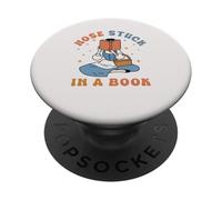 Nose Stuck In A Book Lover PopSockets PopGrip Adhésif