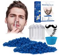 Nose Wax Kit Cire Pour Nez, 50g De Cire, 30 Applicateurs, 10 Modèles De Moustache Cire D'epilation Des Poils Du Nez Sûr, Facile, Rapide Et Indolore