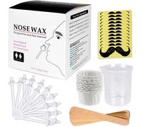 Nose Wax Kit De Cire Pour Nez Pour Homme Et Femme, 100 G De Cire Pour Poils De Nez, 20 Applicateurs À Pointe Sûre, 10 Applicateurs En Bois, 10 Récipients Et 10 Pochoirs À Moustache[Z443]
