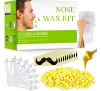 Nose Wax Kit Kit De Cire Pour Le Nez Pour Homme Et Femme Avec 50 G De Cire Pour Poils De Nez, 20 Applicateurs À Pointe Sûre, 10 Récipients Et 8 Modèles De Moustache.