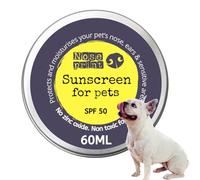 Noseprint Baume de protection solaire SPF 50 pour animaux de compagnie 60 ml dans une boîte | Crème solaire hydratante pour chiens et chats Formule non toxique Baume pour nez et pattes de chien |