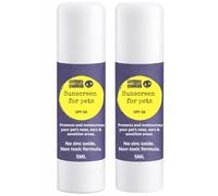 Noseprint Stick solaire SPF 50 pour chiens et chats, sans oxyde de zinc, résistant à l'eau, revitalisant nez et oreilles, 2 x 5 ml