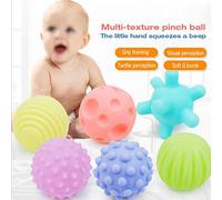 Nosqew 6 Pièces Multi-touch texturé Sens Toucher Formation Enfant Doux Main Balle bébé Jouet Stimuler le Développement Tactile Matériau Sûr Non Toxique pour les Nourrissons de 3 Mois