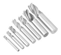 Nosqew 7pcs / Set Haute Vitesse en Acier HSS Fraise en Bout Routeur 4 Cannelures ébauche Brise-copeaux Fraise pour Métal Bois Plastique M6 M8 M10 M12 M14 M18 M20