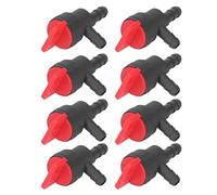 Nosqew 8 Pièces Vanne de Coupure de Carburant 1/4 Po Vanne D'arrêt à 90 Degrés de Gaz Droite pour Outils de Jardin et équipement électrique Extérieur en Plastique ABS Durable