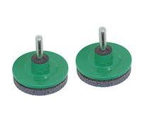 Nosqew Affûteur de Lame de Tondeuse à Gazon, Outil D'affûtage de Lame de Perceuse Durable en Acier Inoxydable ABS de qualité Supérieure pour Jardin Cour 2 Pièces 5x5x5.5cm (Verte)