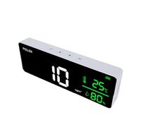 Nosqew Détecteur de Pollen, Compteur d'humidité de Température de Pollen Mural Rechargeable avec Avertissement de Dépassement de Limite et Stockage de Données, pour la Salle de Sp