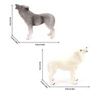 Nosqew Figurine de Loup Hurlant Réaliste, Modèle de Jouet, Figurine d'animal pour Décoration de Chambre d'enfants, Matériau PVC 8.8cm
