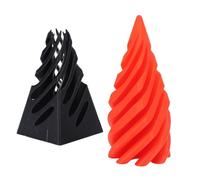 Nosqew Impossible Pyramide Passthrough Jouet de Soulagement de l'anxiété 3D Imprimé Cône en Spirale Sculpture de Bureau Anti-Stress pour la Décoration de Bureau Matériau PLA 5,5 X (Rouge Noir)