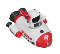 Nosqew Jouet de Navette Spatiale D'astronaute, Vaisseau Spatial Lumineux avec Rotation à 360 Degrés, Effet Musical pour Enfants, Matériau ABS (Rouge)