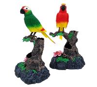 Nosqew Jouet électronique pour Oiseau Parlant, Perroquet Interactif, Répétition des Voix, Sifflets, Rires, Mouvements, Ailes, Cadeau Amusant pour Enfants, Garçons et Filles, Plastique (Rouge)