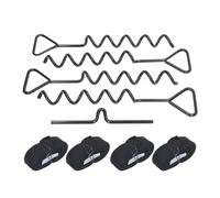 Nosqew Kit d'ancrage au Sol, Piquets en Acier Robustes avec Système Pivotant et Sangles en Polyester pour la Fixation Extérieure de Trampoline, Tente, Abri de Jardin, Balançoire, (Noir)