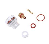 Nosqew Kit de Torche de Soudage avec Coupelle en Verre, Accessoire de Lentille à Gaz à Haute Température avec Rondelle en Silicone, pour Corps de Pinces WP 17 18 26