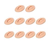 Nosqew Lèvres de Pratique en Silicone 3D Fausses Lèvres Conception de Bouche Ouverte avec des Dents pour la Formation de Maquillage Enseignement 10 Pièces Modèle en Silicone (Peau foncée)