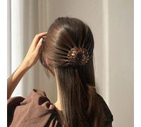 Nosqew Lot de 3 Pinces à Cheveux en Forme de Nid D'oiseau - Boucles Géométriques Vintage Pour Queue de Cheval - Pour Femmes et Filles - Orange, Vert, café, Noir, Réglables, Durables et (Noire)