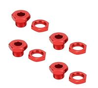 Nosqew Lot de 4 Pilotes Hexagonaux de Roue RC, Kit de Coupleur Hexagonal en Alliage D'aluminium de 17 Mm avec Montage D'essieu de 8 Mm, pour Pièces de Rechange de Voiture HSP HABA (Rouge)
