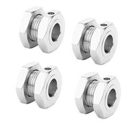 Nosqew Lot de 4 Pilotes Hexagonaux de Roue RC, Kit de Coupleur Hexagonal en Alliage D'aluminium de 17 Mm avec Montage D'essieu de 8 Mm, pour Pièces de Rechange de Voiture HSP HABA (Argent)