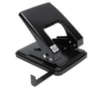 Nosqew Perforatrice à 2 Trous, Robuste, capacité de 40 Feuilles, Diamètre des Trous de 6 Mm, Espacement des Trous de 80 Mm, pour Documents Scolaires et de Bureau, Fer Noir