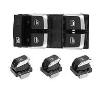 Nosqew S4 B8 Ensemble de Boutons de Commutation de Fenêtre électrique 4 Pièces Kit de Panneau de Commande en Verre de Conduite Gauche Droite ABS de Haute qualité Noir adapté aux