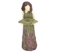 Nosqew Statue de Fée Mangeoire à Oiseaux en Résine, Belle Figurine de Déesse, Décoration de Jardin, Mangeoire D'extérieur pour Jardins, Patios, Vert