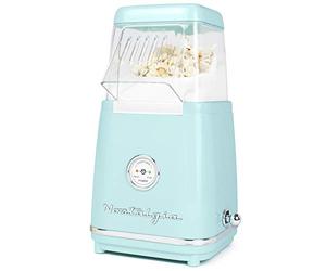 Nostalgia CLHAP12AQ Classic Retro Healthy Hot Air Tabletop Popcorn Maker, Makes 12 Coupes, with Kernel Measuring Scoop, Oil Free, Parfait pour les fêtes d'anniversaire, les soirées cinéma, Aqua