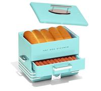 Nostalgia Cuiseur vapeur style dîner extra large – 20 hot-dogs et 6 chignons – aqua