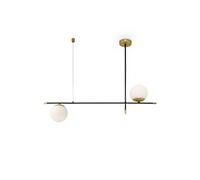 Nostalgia Modern Nostalgia 2 Light Matt Gold Plafonnier Abat-jour en verre
