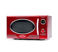 Nostalgia Retro 0.9 Cubic Foot 800-Watt Countertop Microwave Oven, Cu.Ft, Red