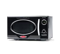 Nostalgia RMO4BK Retro Four à micro-ondes de comptoir 0,9 pied cube 800 W, 5 niveaux de puissance et 12 réglages de cuisson, affichage LED, noir jais
