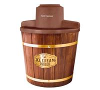 Nostalgia Seau électrique pour crème glacée avec poignée de transport facile, fait 4 litres en quelques minutes, yaourt glacé, gelato, fabriqué à partir de bois véritable