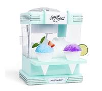 Nostalgia Snow Cone Machine à glace rasée - Machine à slushie de table rétro pour 20 friandises glacées - Comprend 2 gobelets en plastique réutilisables et une pelle à glace - Aqua