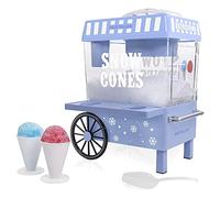 Nostalgia Snow Cone Machine à glace rasée - Machine à slushie de table rétro pour 20 friandises glacées - Comprend 2 gobelets en plastique réutilisables et une pelle à glace - Bleu vintage