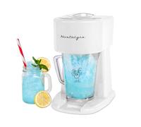 Nostalgia Station de conservation glacée rétro de 40 oz - Machine à granités et rasoir à glace avec mélange automatique pour soda, cocktails et margaritas - Utilisation facile et sûre - Blanc
