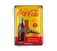 Nostalgic-Art 10276 Coca-cola in Bottles blechpostkarte 10 x 14 cm, Jaune